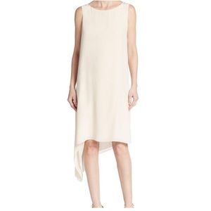 Eileen Fisher ivory asymmetrical cocktail dress